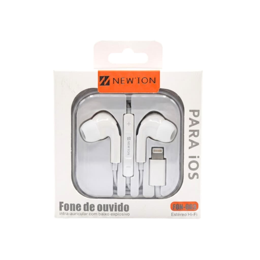 Fone de Ouvido New'Ion FON003 Boa Qualidade de Som Ideal para Musica Chamadas e Videos Original