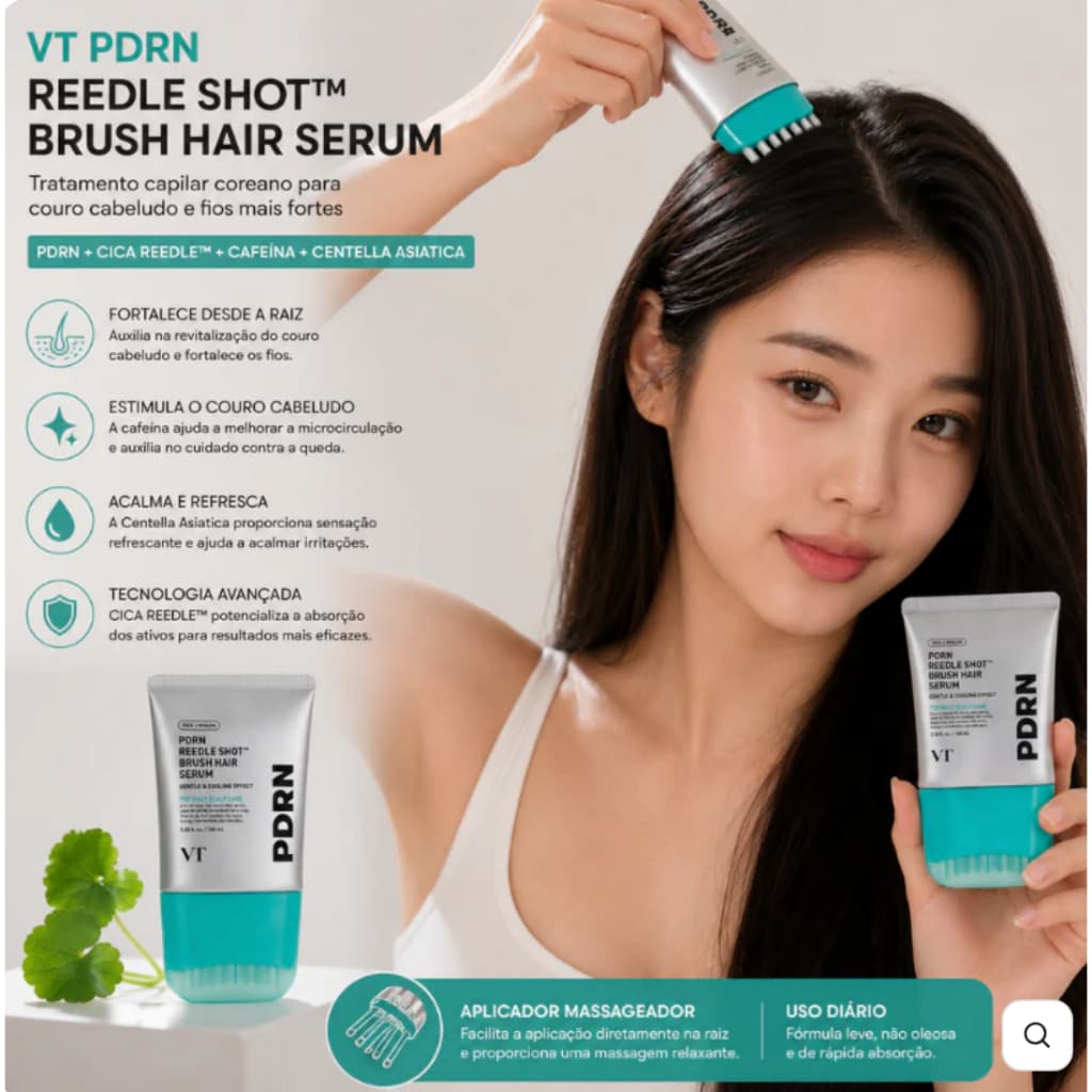 Serum Tratamento Capilar PDRN, Anti Queda, Ampola Coreana, Reedle Shot Brush Hair, 100 ML - Original - Envio Imediato