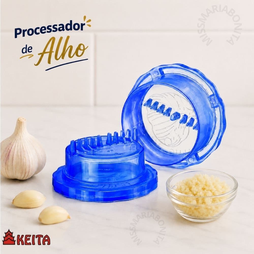 Processador de Alho Manual Picador Triturador de Temperos Cozinha Doméstica