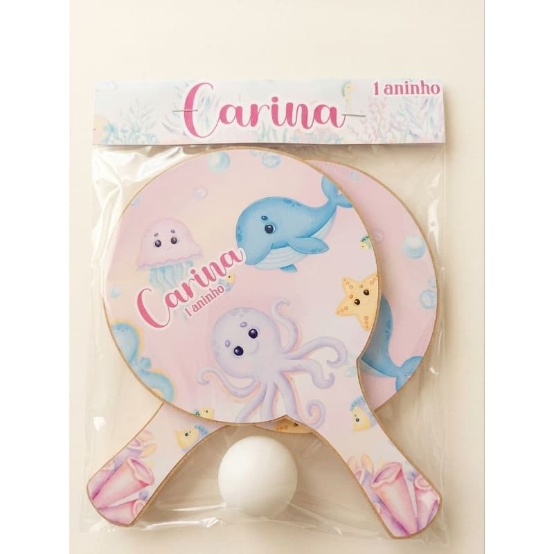 Kit 15 Pares Raquetes de ping pong Lembrancinha personalizada Festa Infatil