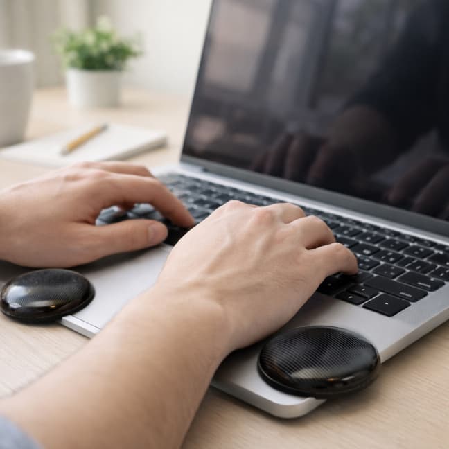 Kit 2 Apoios de Punho em Gel para Notebook e Teclado – Ergonômico com Base Antiderrapante
