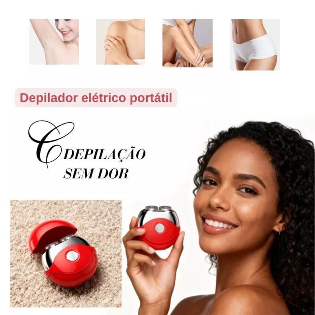 Máquina depilatória elétrica portátil USB IPX6, sem dor sem manchas pretas para mulher e homem, recarga rápida Tipo C