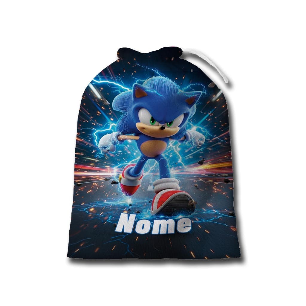 Saquinho Surpresa Personalizado C/nome - Sonic Aniversário e Festa - Sacolinha 21x15 ou 26x20cm