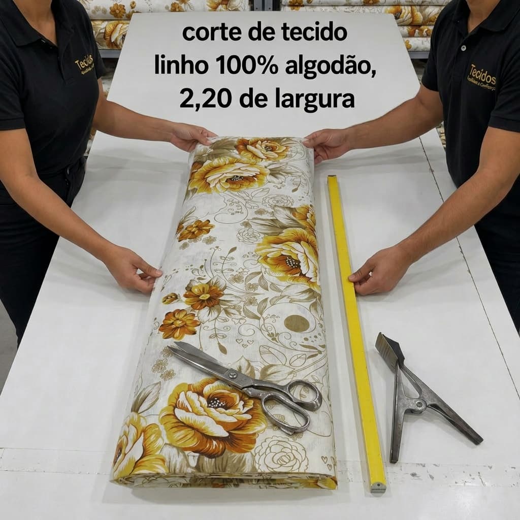 Corte Tecido Linho premium Estampado Corrido 2,20 Largura 100 % Algodão  Para Cortinas, Toalhas de Mesa e Artesanatos. )