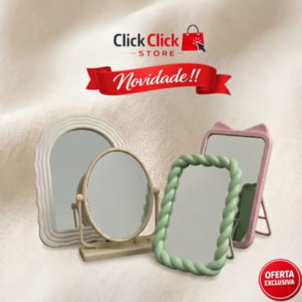 Espelho de Mesa Giratório Dupla Face para Maquiagem e Skincare Escolher Variação