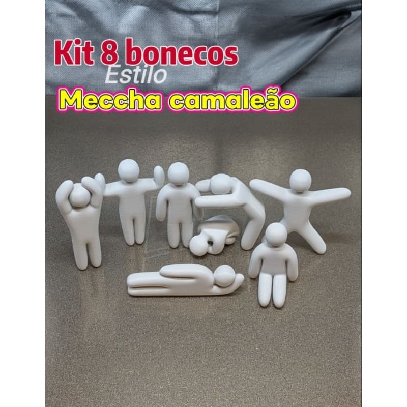 kit 8 bonecos estilo mecha chameleon