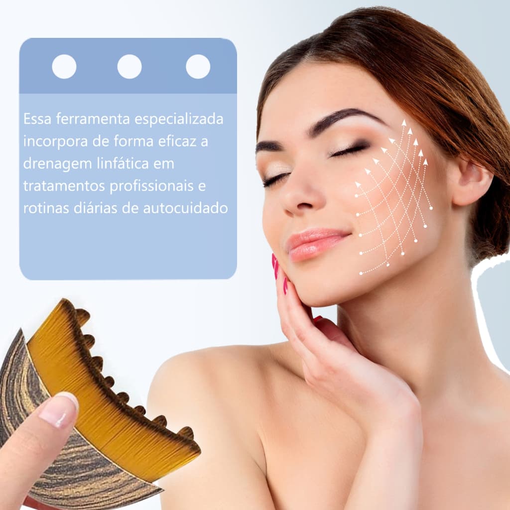 Escova Linfática Facial Precision-Fit – Massageador Ergonômico Para Reduzir O Inchaço