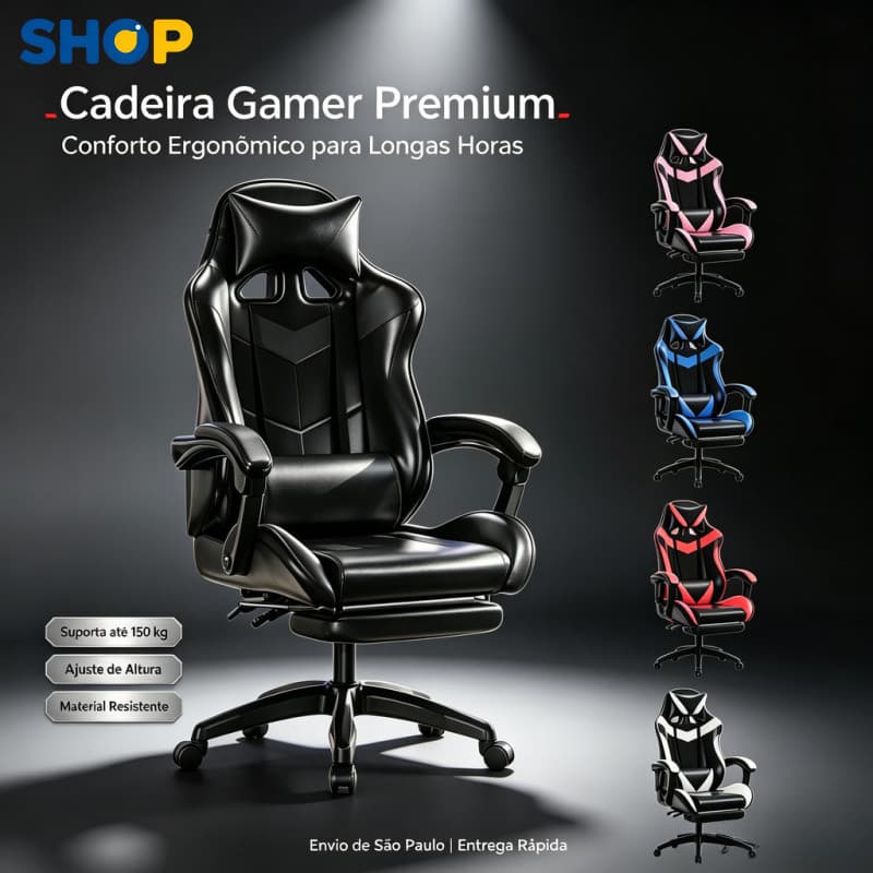 Cadeira de jogo profissional Ergonomia Altura ajustável Cadeira esportes eletrônicos Silenciosas F19