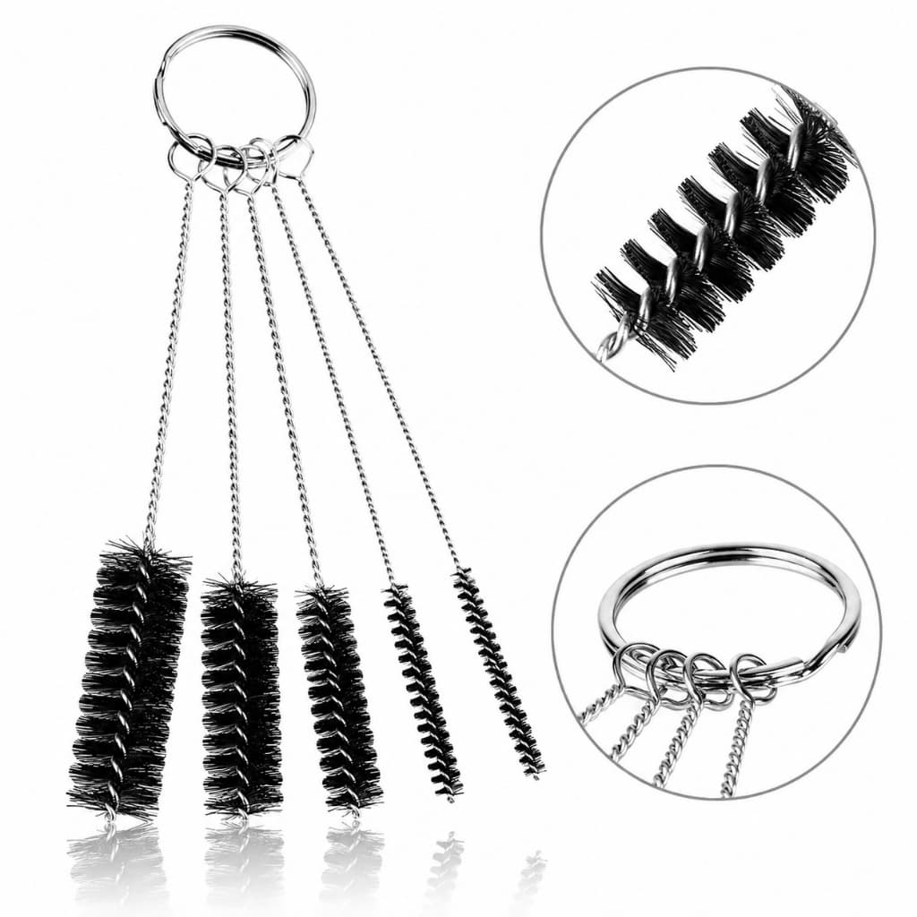 Mini Escovas Para Limpeza De Bicos Tattoo Kit 5 Escovas Para Máquina Pen Grip Tubos Aço Inoxidável Profissional