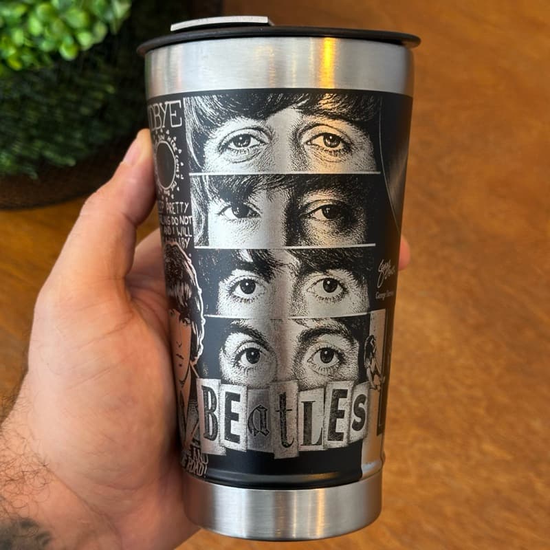 Copo Térmico Personalizado The Beatles Gravação Laser 360 Graus Com Abridor | The Beatles, Presente Premium