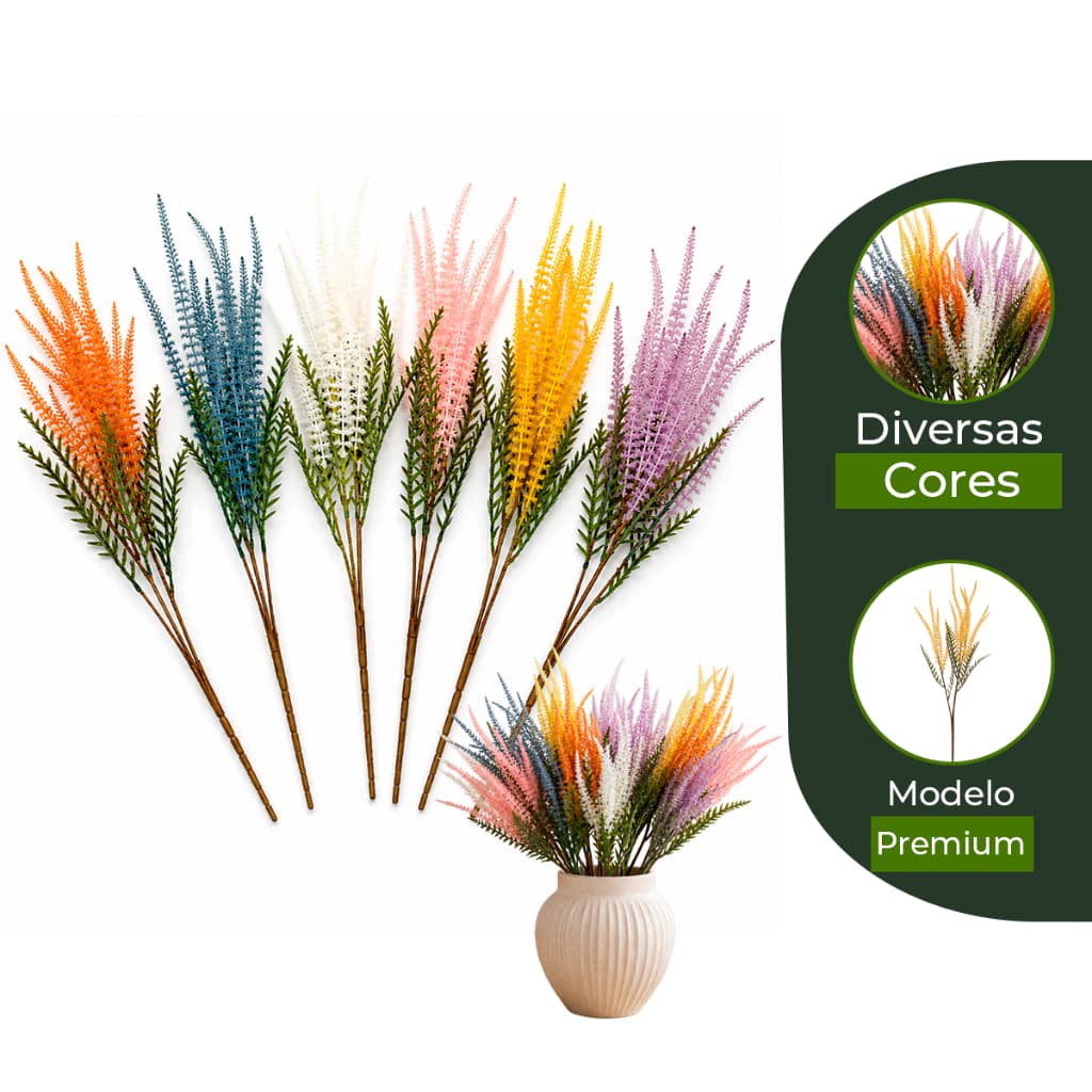 Galho de Lavanda Artificial 60cm Decorativo
