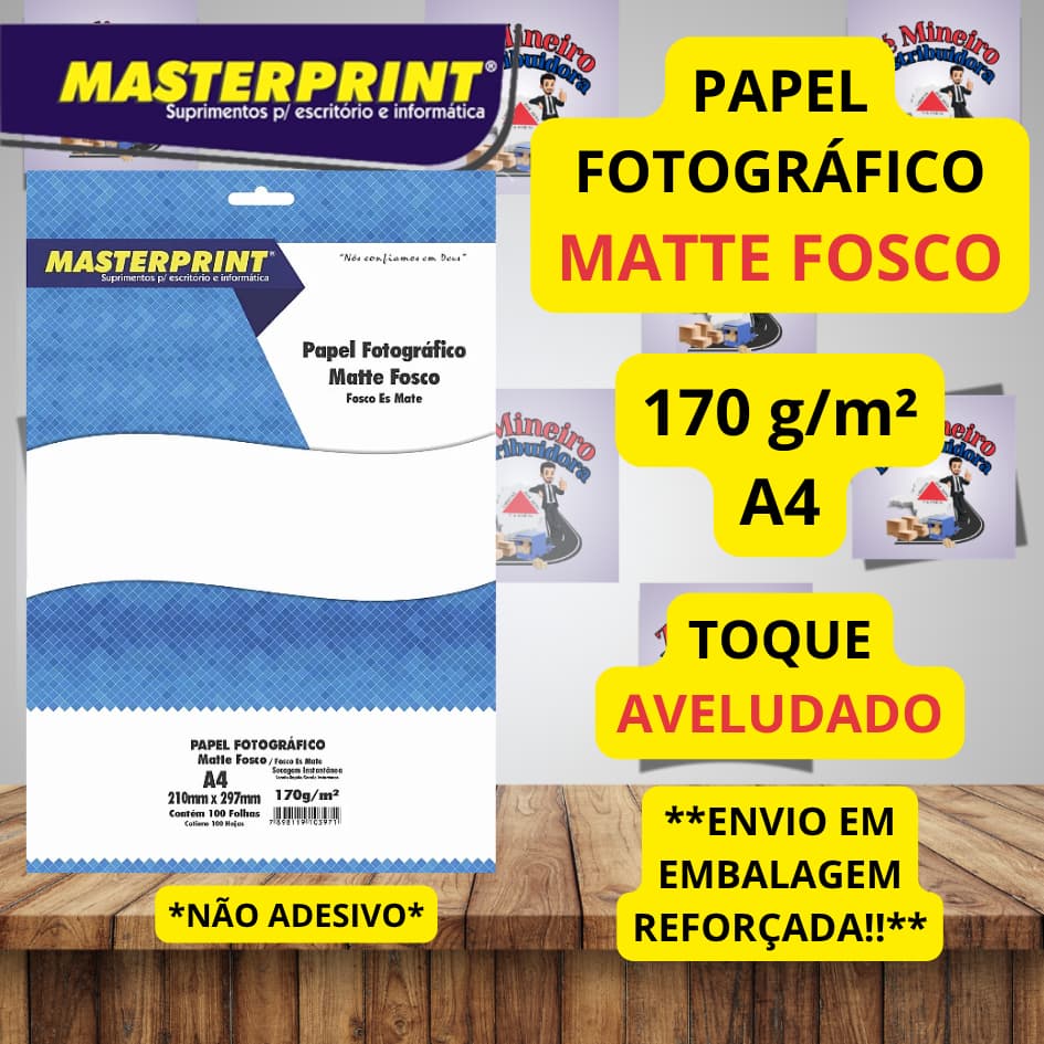 Papel Fotográfico Matte A4 Fosco 170g Masterprint Foto