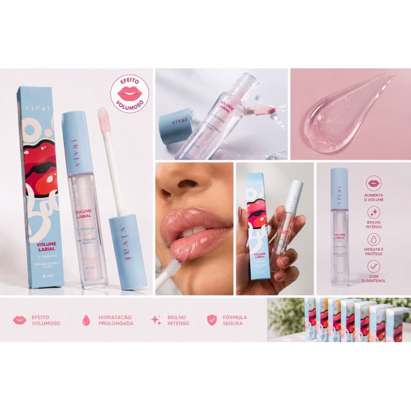 SOS Bocão Gloss de Volume Labial Vivai Hidratação com D-pantenol 4ml
