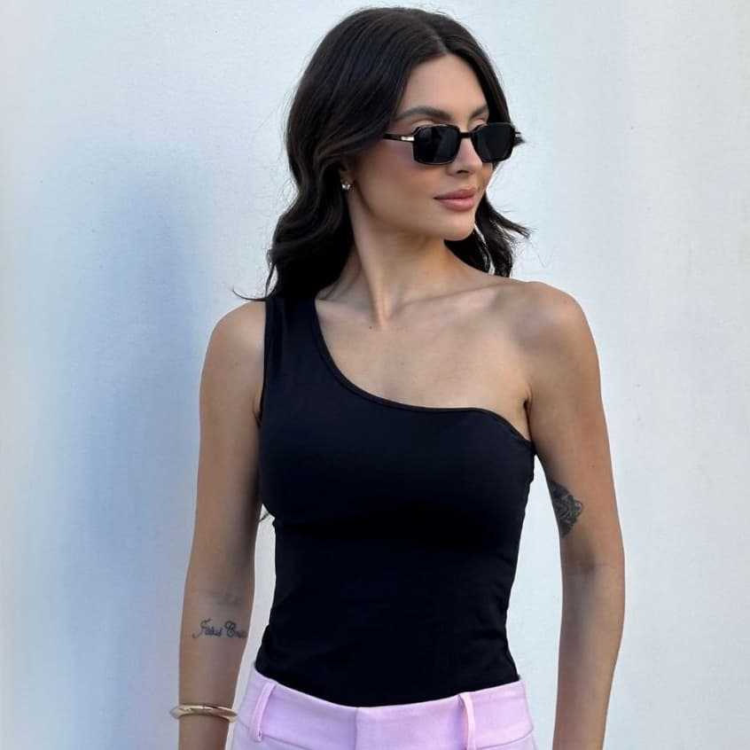 Blusa Feminina Nula Manga Regata Estilosa Básica Conforto