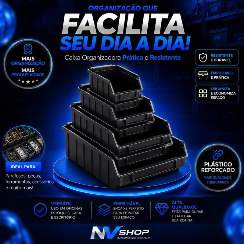 Caixa organizadora  multifuncional e-commerce ou residencial