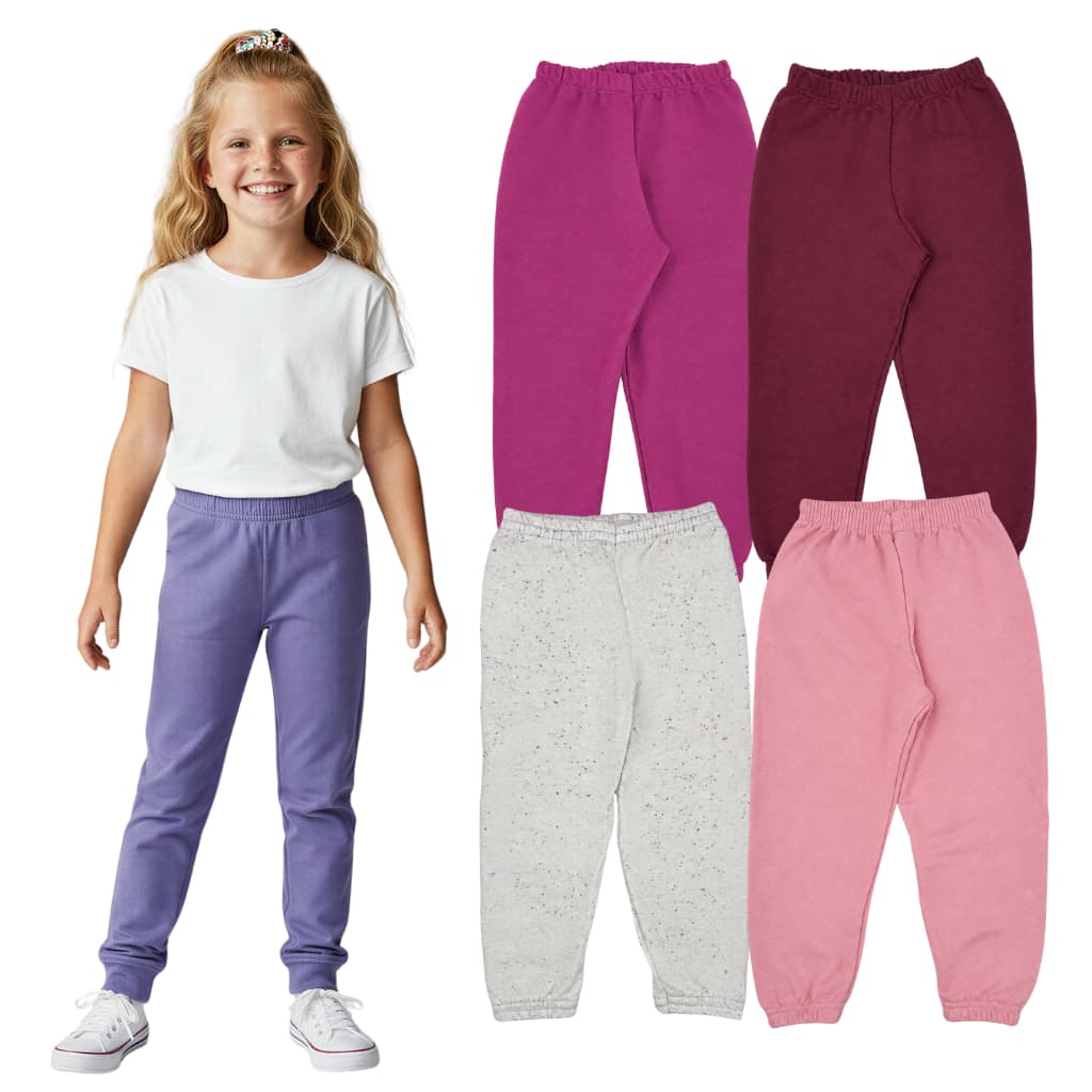 Kit 2 ou 3 Calça Moletom Menina Infantil Sortidas Meia Estação Inverno Roupa Frio Algodão Macio