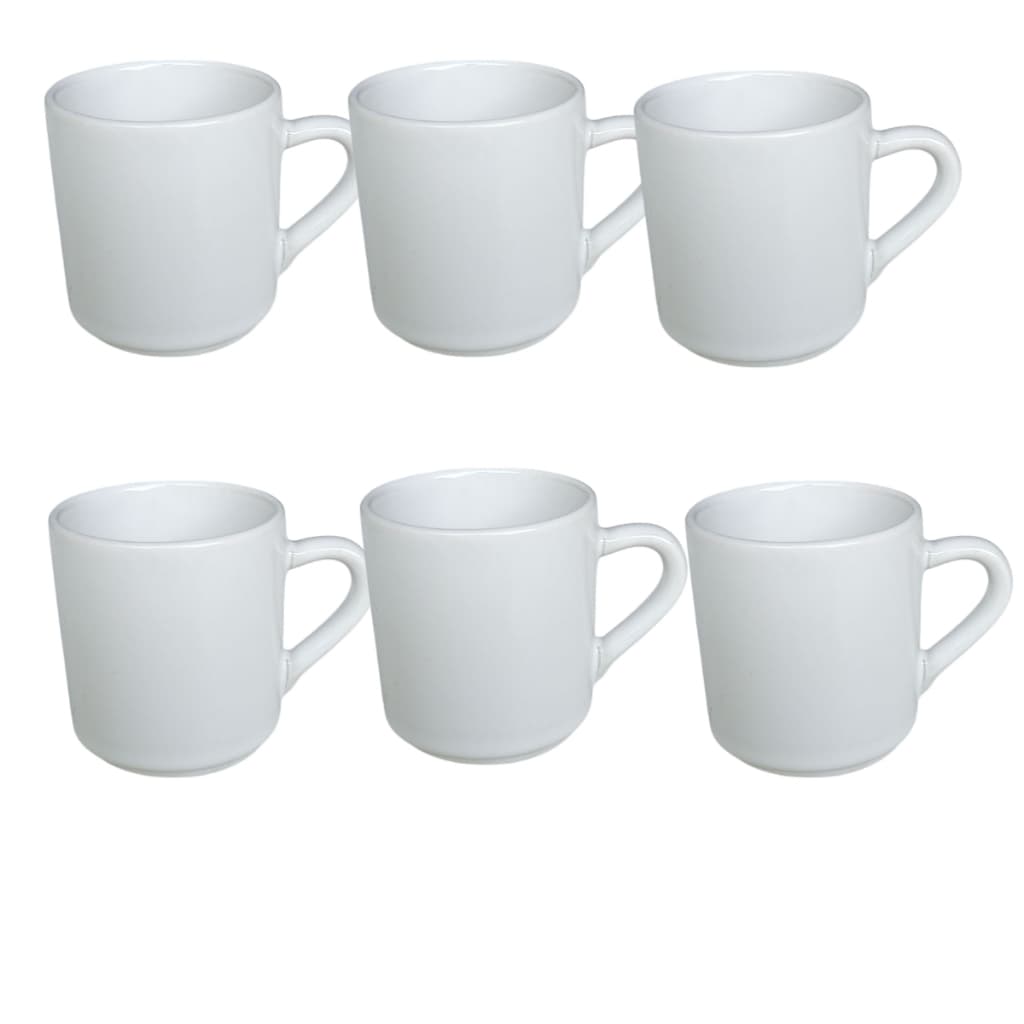 Kit com 45 xicaras de café em porcelana branca 60 ml