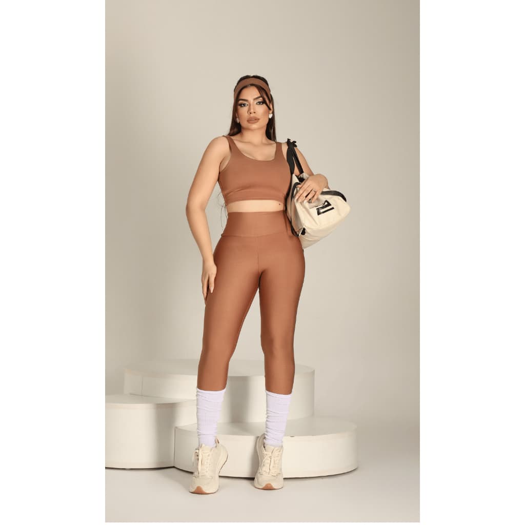 Conjunto Calça Leg e Top Academia Ótima Compressão