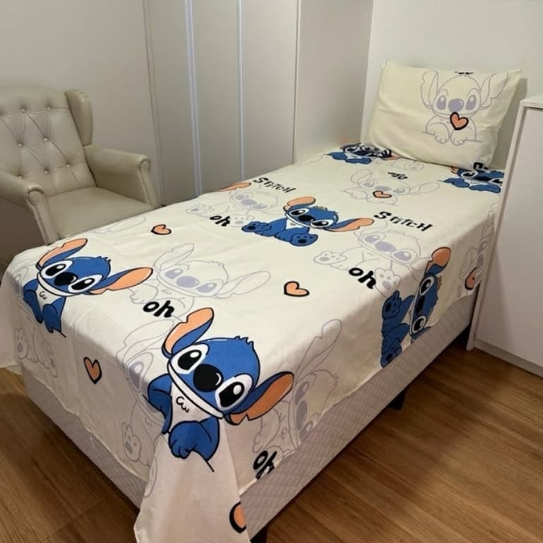 kit Infantil Jogo de Lençol Premium Toque de Seda Solteiro 2 Peças