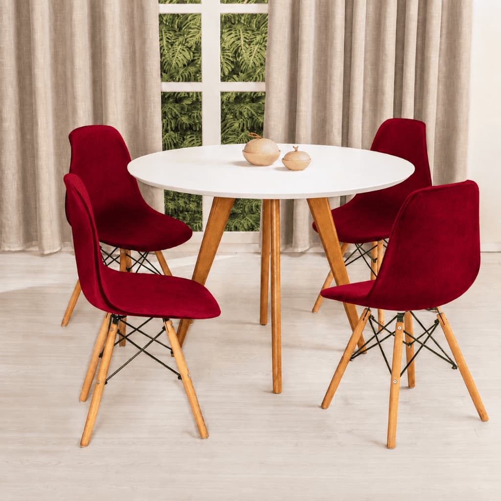 Capa de Cadeira Charles Eames Suede Lisa e Elástica