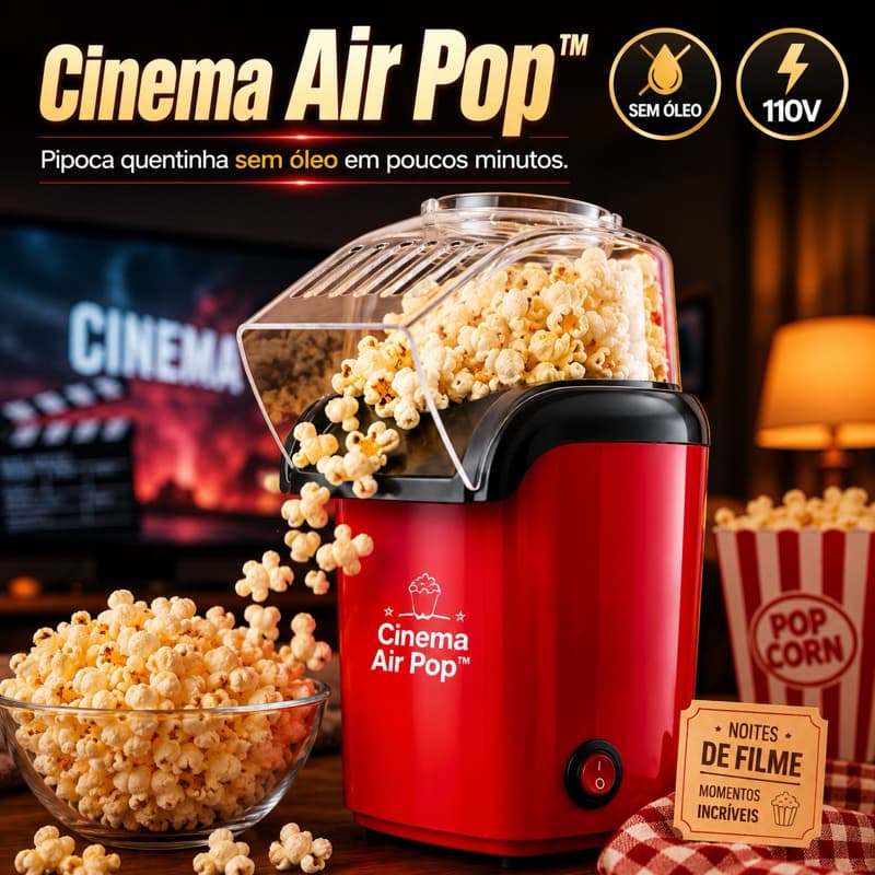 Cinema Air Pop™ | A Pipoqueira Elétrica que Transforma sua Casa em um Verdadeiro Cinema