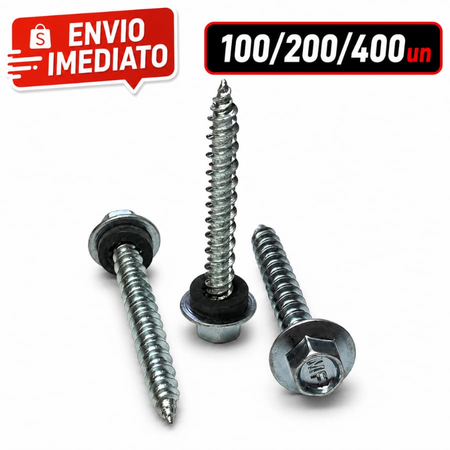 Parafuso Telha Metálica 5,5x55 Multifix Autoperfurante Zincado Branco KIT 100 200 400un