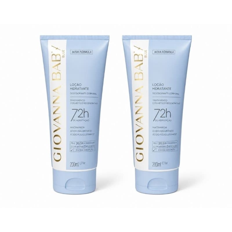 Kit c/2 Loção Hidratante Corporal Giovanna Baby Blue 200ml