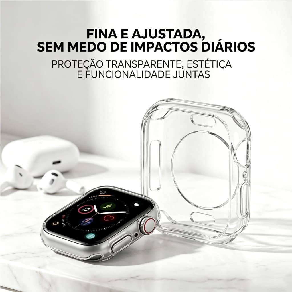 Capa Silicone Bumper Aberta Smartwatch 38/45/49mm Protetora Anti-Quedas Multiuso