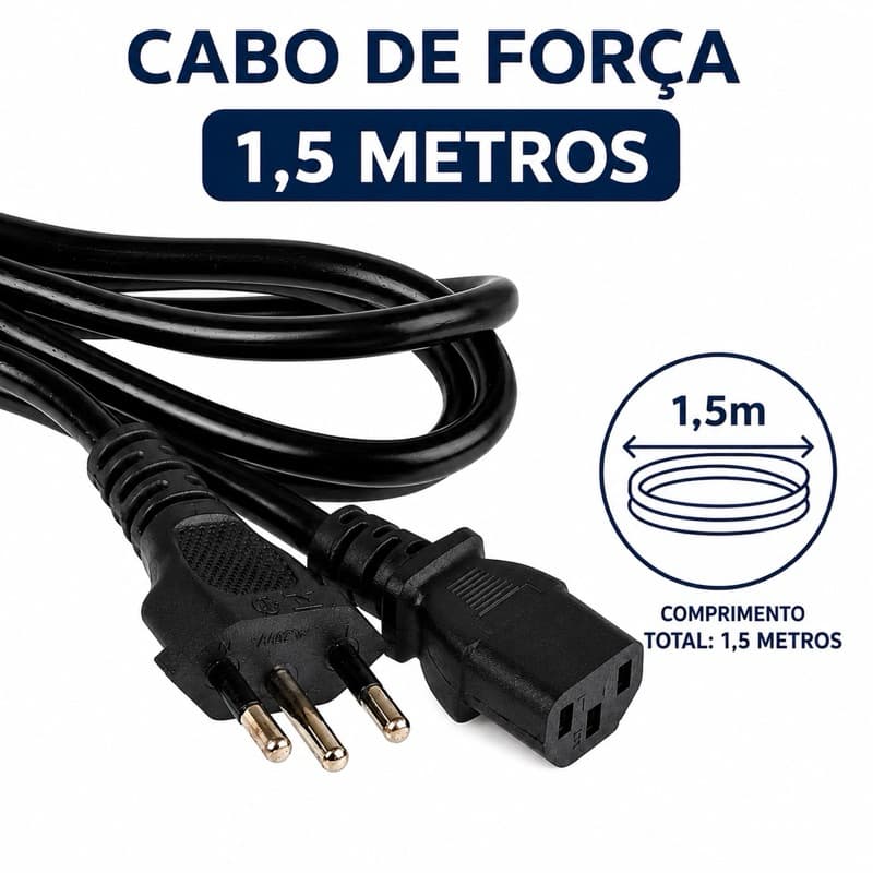 Cabo De Força Impressora Panela Elétrica Arroz Feijão Cpu 1,5 Metros
