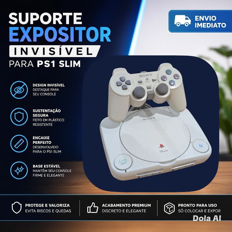 Suporte Expositor Invisível Para Playstation Ps1 Slim - Colecionadores -- Geek