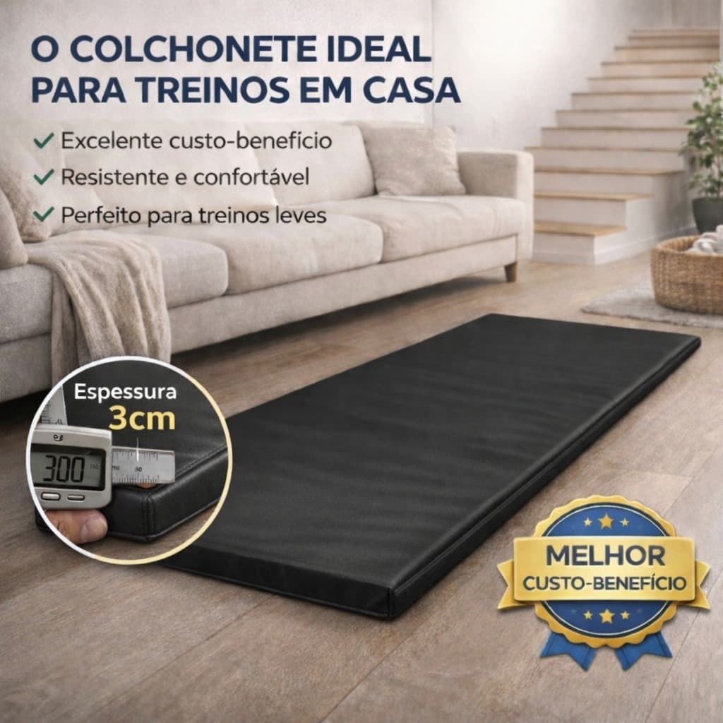 Colchonete Fitness Treino Abdominal Crossfit Ginástica Casa Exercícios Tapete Conforto Resistente
