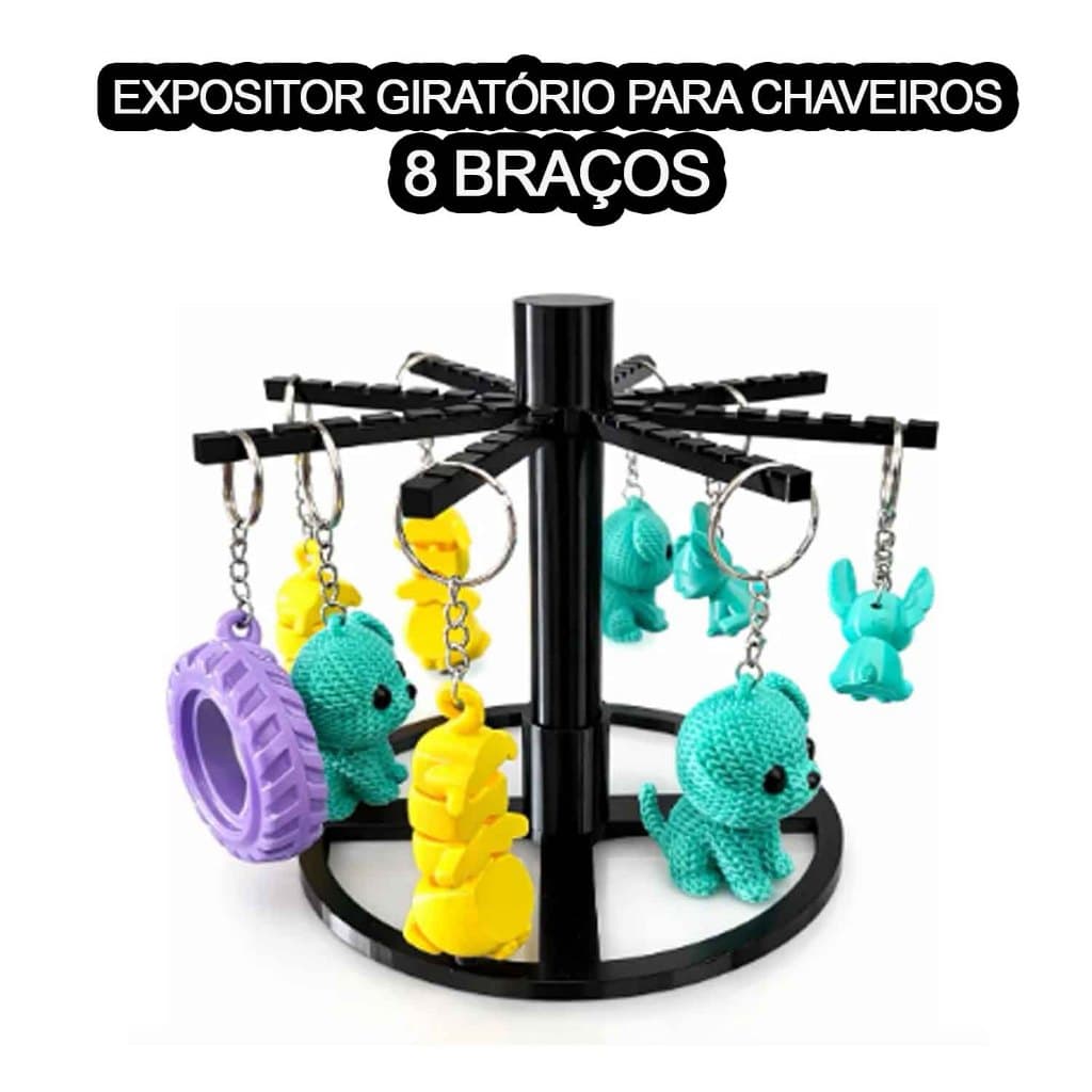EXPOSITOR PARA CHAVEIROS SUPORTE GIRATÓRIO