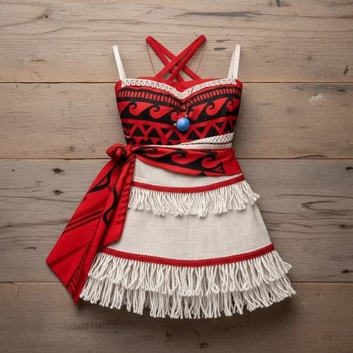 Fantasia Moana Infantil Completa com Colar Premium | Vestido Princesa do Mar | Festa Infantil | Cosplay | Carnaval