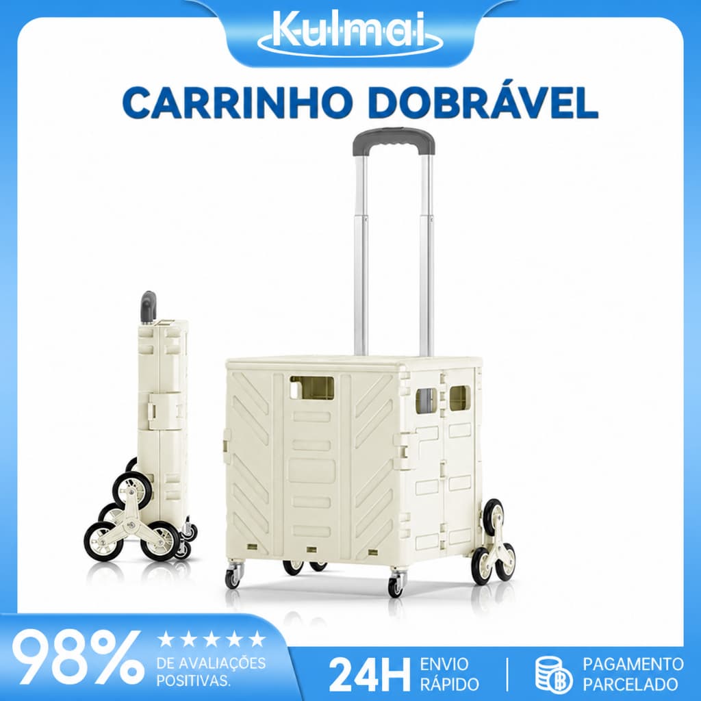 Kulmai Carrinho utilitário dobrável portátil com rodas , ideal para acampar e fazer compras，Dobrável