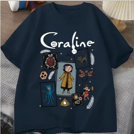 Camiseta Feminina Coraline Desenho StreetWear Camisa Premium 100% Algodão