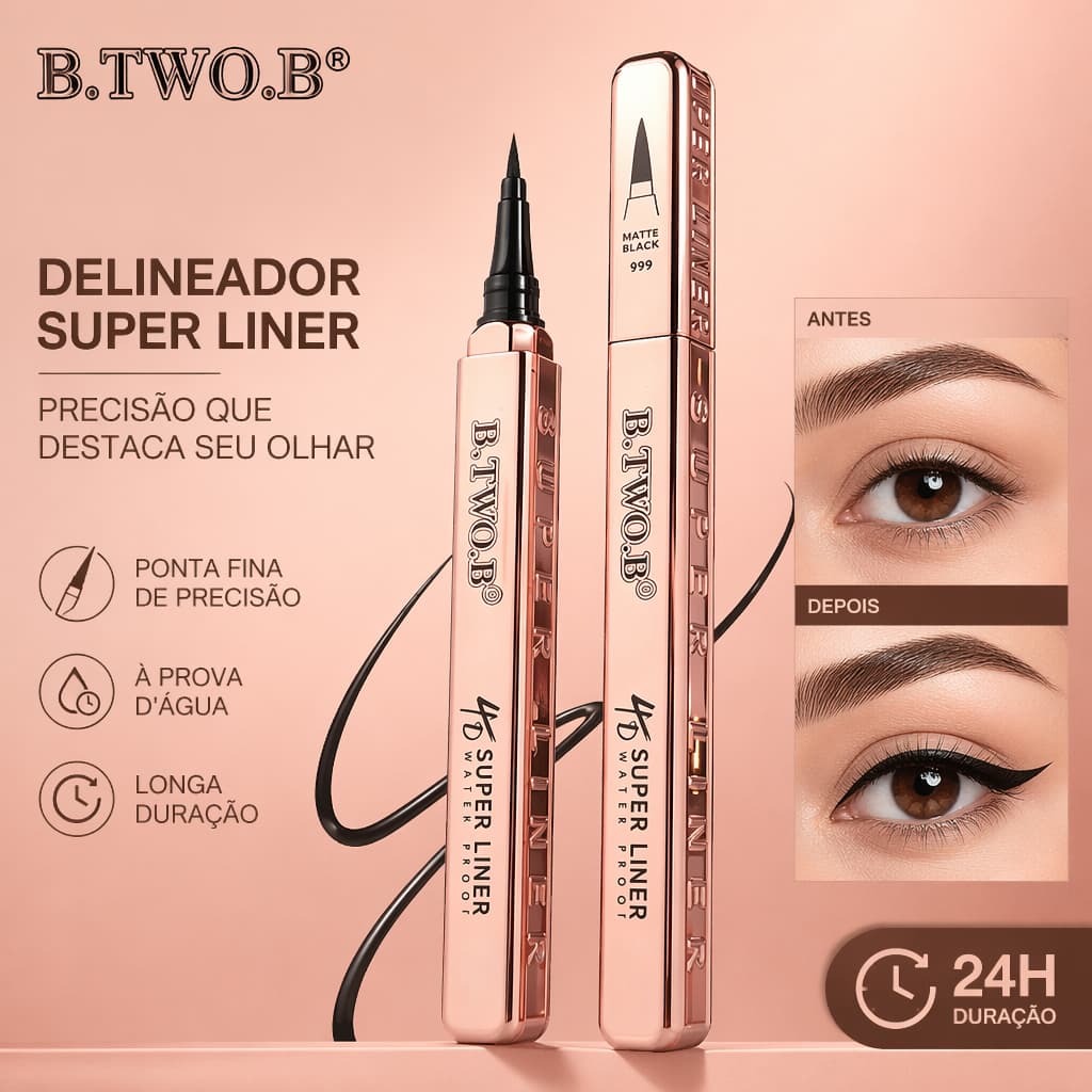 B.TWO.B Lápis de Olhos Super Delineador Fino e Fácil de Aplicar, Longa Duração, Ponta Extra Fina