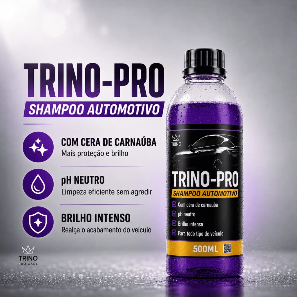 SHAMPOO AUTOMOTIVO CONCENTRADO BRILHO 500ML RENDE ATÉ 10 LITROS PARA CARRO E MOTO
