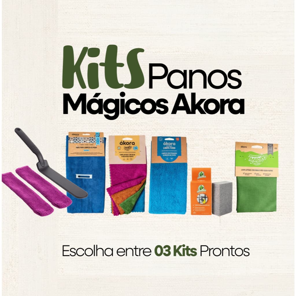 Kit Panos Mágicos Akora | Intermediário, Avançado, Completo | Brinde Esponja Supergreen