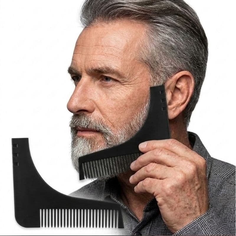 Pente Modelador Alinhador De Barba Desenho Linha Perfeita - Gabarito Barba