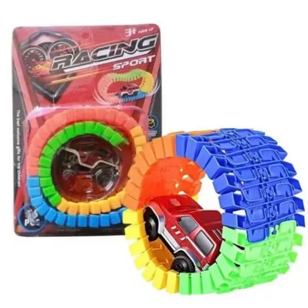 Carro Carrinho pista colorida flexível maluca relâmpago com bastante Psc e para montar como quiser racing, carrinho de b