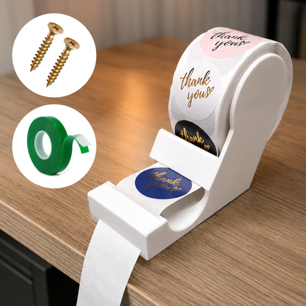 Suporte Porta Rolo de Etiquetas Adesivas, Delivery, Ifood, Organizador de Rótulos, Etiqueta e Lacres