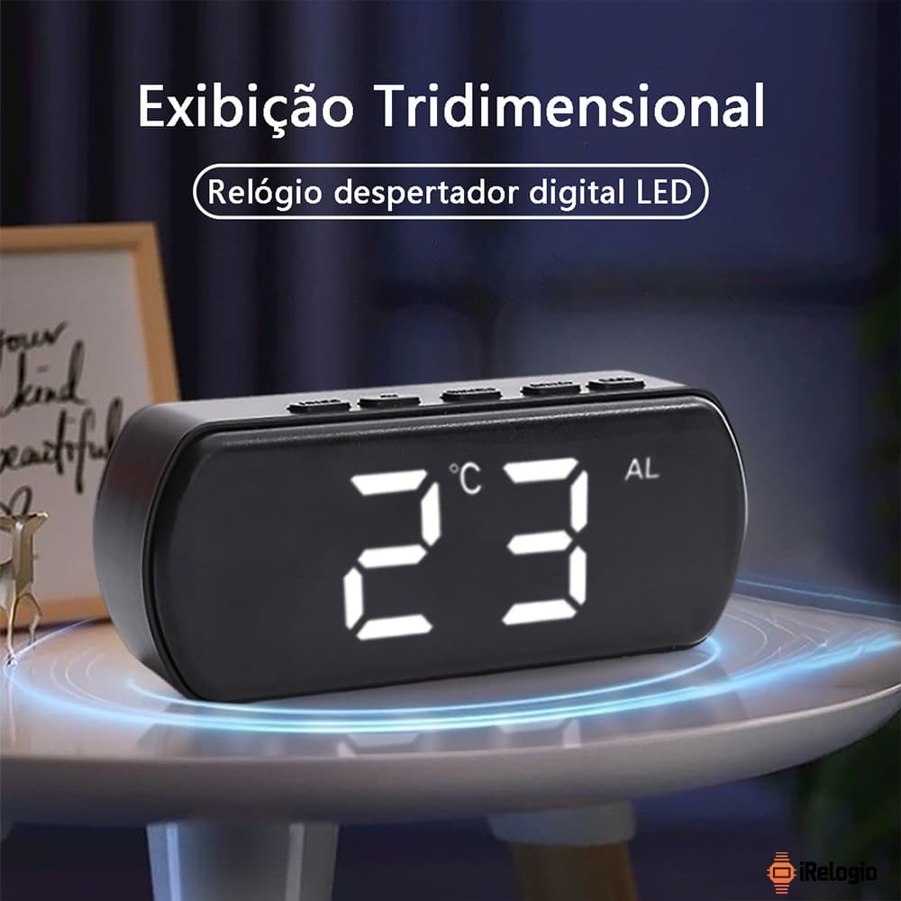 Relógio De Mesa Portátil Digital Led Relógio Despertador Digital Alarme Temperatura E Soneca