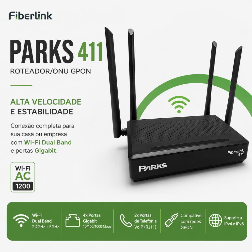 Roteador Fiberlink Parks 411 Novo
