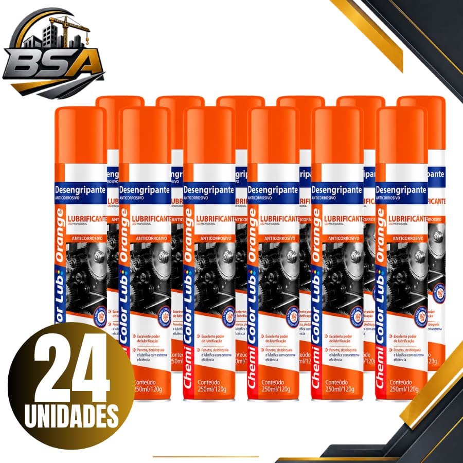24 Unidades Oleo Desengripante Spray Antiferrugem Lubrificante 250Ml - Etaniz