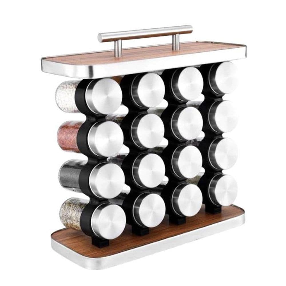 Kit 16 Potes de Vidro para Temperos 80ml com Tampa Inox | Porta Condimentos Organizador de Cozinha