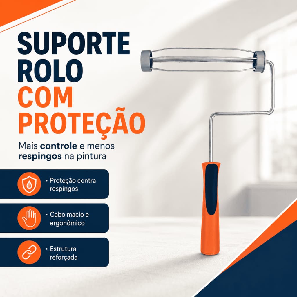 Suporte Rolo para Pintura Gaiola com Proteção