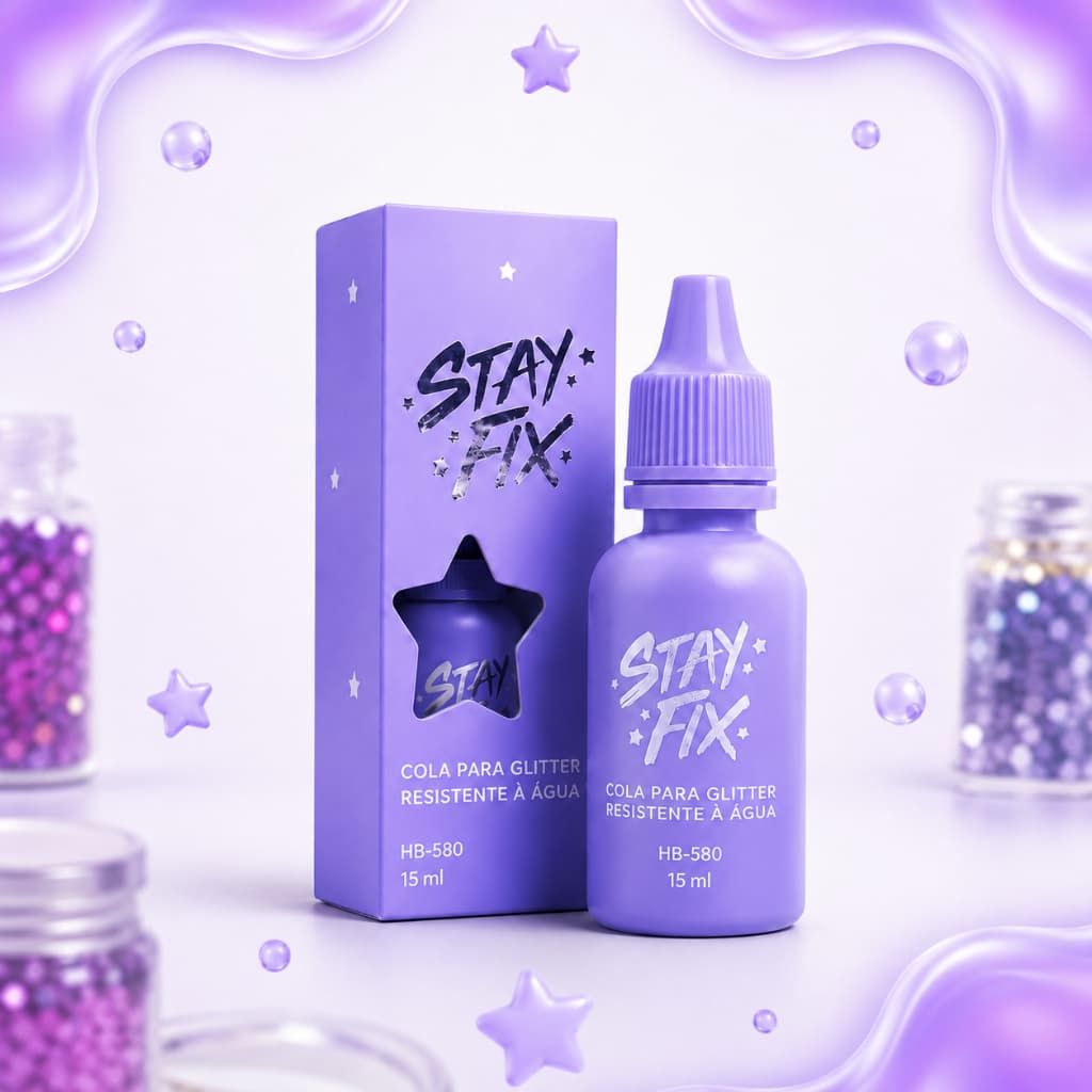 Cola para Glitter Stay Fix Ruby Rose Resistente à Água Fixador Maquiagem Glitter Pigmento Olhos Face