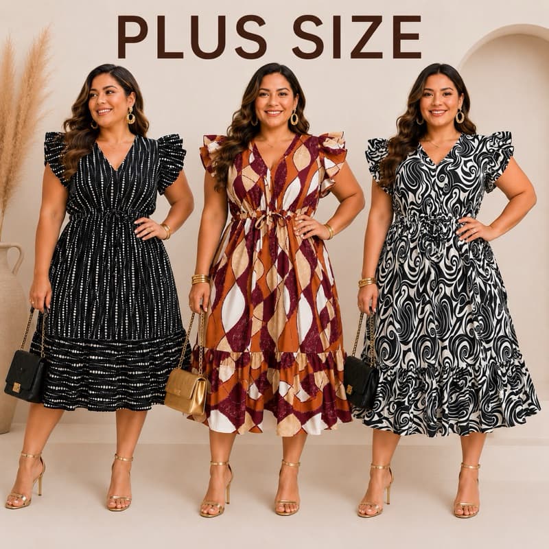 Vestido plus size feminino moda verão manga curta babado estampado solto gestante lançamento GG  XXG