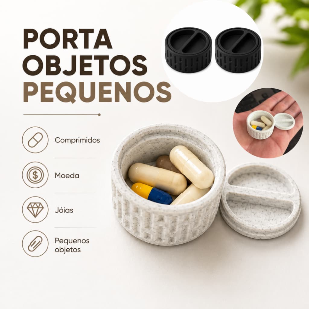 Kit 2 Porta Comprimidos | Porta Objetos Pequenos Multiuso Viagem Bolsa Mochila Emergência