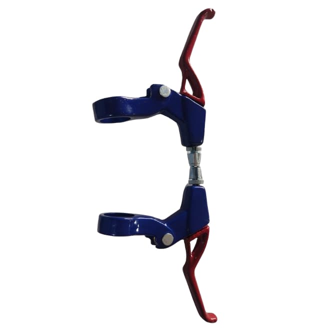Par De Manetes V. Break Freio Para Bicicleta Cores Aluminio Mtb Bike Maçaneta Homem Aranha ( AZUL C/ VERMELHO)